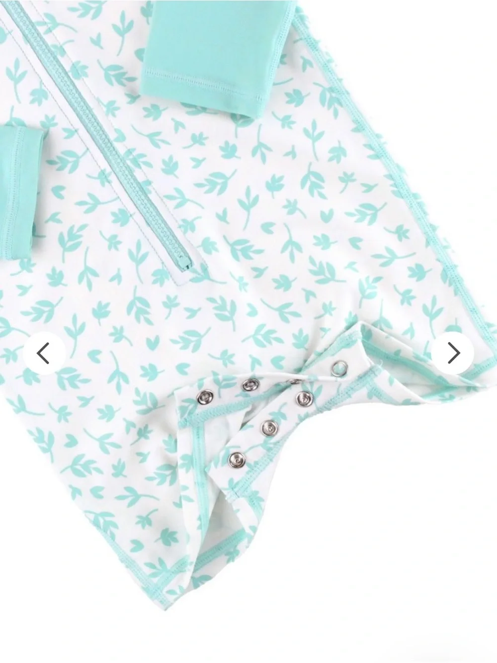 Rugged Butts Mint Green Long Sleeve Zip-Front Kids Rashguard Suit - size 12-18m